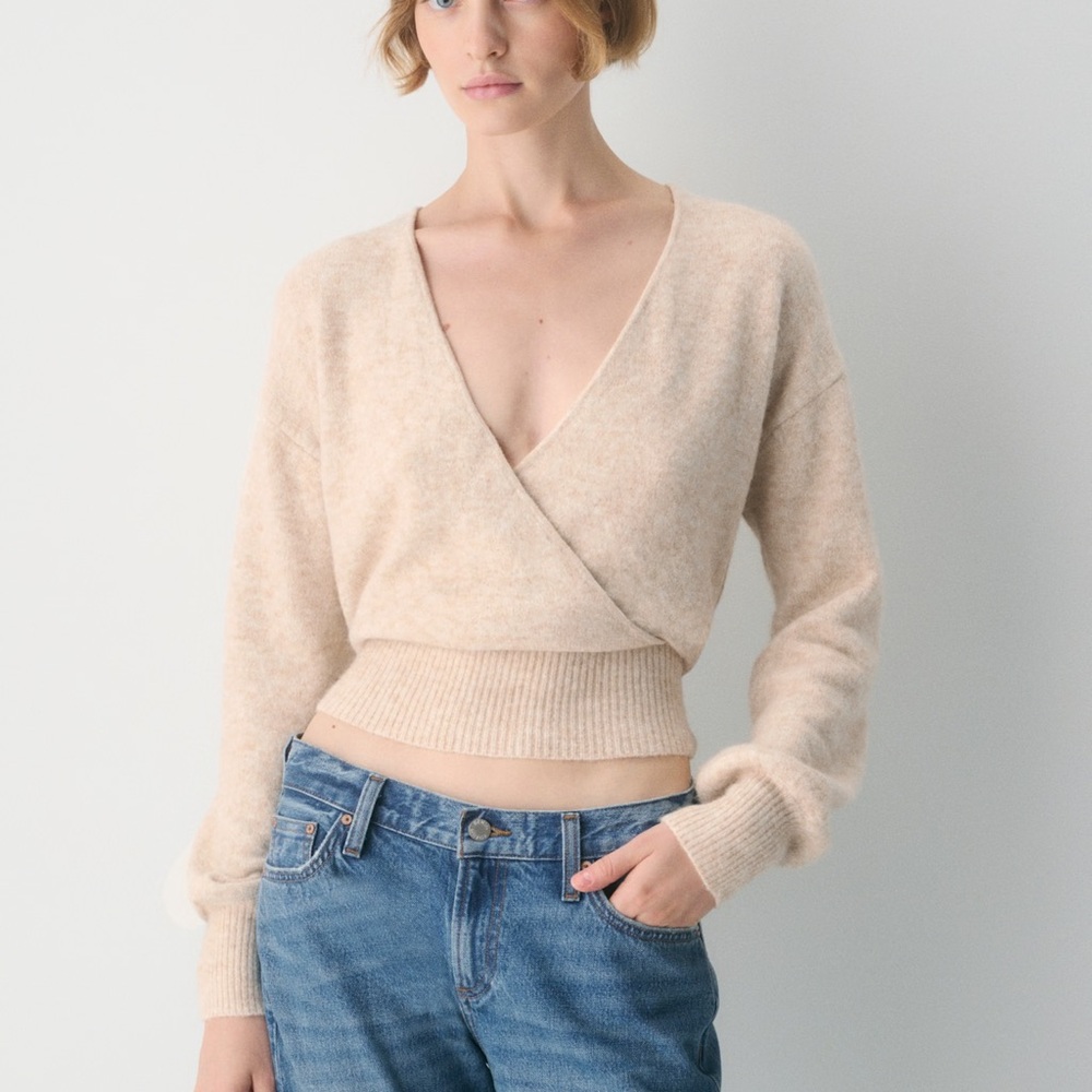 Wilfred SoftSpoke Dear Sweater - Heather Light Oatmeal